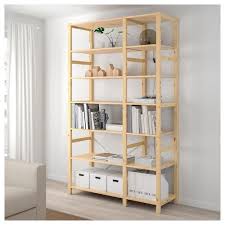 Hejne 3 Section Shelving Unit Softwood 90 1 2x19 5 8x67 3 8 Ikea Shelving Unit Ikea Shelving Unit Shelving