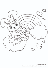 When it gets too hot to play outside, these summer printables of beaches, fish, flowers, and more will keep kids entertained. Free Printable Coloring Page Easter Bunny In Front Of A Rainbow