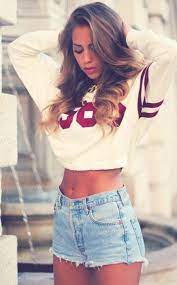 Red white patchwork zipper fly knitted crop top crop it like it's hot and look totally bangin'. 101 Beautiful Crop Top Outfits For Girls With Great Taste Crop Top Outfits Crop Top Outfits Summer Top Outfits