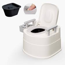 كرسي تواليت للتخييم المحمول مع دلو - مقعد البخار - حمام محمول فاخر - بوتي  خفيف الوزن للهاتف في الهواء الطلق للبالغين، أبيض فاتح : Amazon.ae