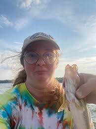 13.5 inch crappie, a fat blue bill, 10 lil Chanel cats, and a shad