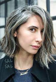 Blending In Greys In Brown Hair Yahoo Search Results White Streak In Hair Blending Gray Hair Transition To Gray Hair