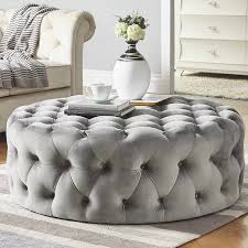 Tufted Ottoman Light Gray Pink Beige Deep Blue Velvet Ottoman Coffee Table Tufted Cocktail Ottoman Round Ottoman Pouf Small Large In 2020 Ottoman Decor Cheap Living Room Furniture Furniture
