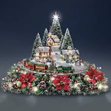 Thomas kinkade floral christmas arrangements 2019. Thomas Kinkade Animated Christmas Village Sculpture Table Centerpiece New Animated Christmas Decorations Thomas Kinkade Christmas Christmas Centerpieces