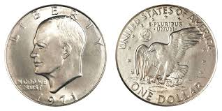 1971 D Type 2 Eisenhower Ike Dollar Common Reverse Coins