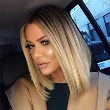 Khloe Kardashian S Stunning Highlighter Sleek Bob On Gma Khloe Kardashian Hair Short Blonde Hair Kardashian Hair