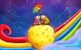 download wallpapers mouse cheese rainbow creative art besthqwallpapers com creativite art souris