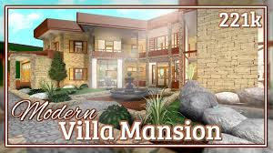 Bloxburg Modern Villa Mansion Speed Build Youtube