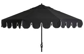 Black And White Outdoor Umbrella Phoebe Scallop Edge Patio Umbrella Black 108 Em 2020