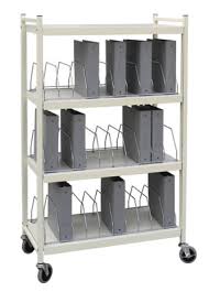 Mobile Chart Rack 30 Space Rolling Binder Cart Chart Pro