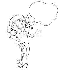 Maybe you would like to learn more about one of these? Coloring Page Outline Of A Cartoon Girl With Speech Bubble Stock Vector Illustration Of School Active 60979177