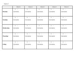 behavior chart weekly multiple goals