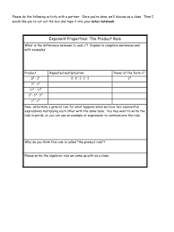 Worksheets That Help A Student Discover The Rules For Exponents For Herself Don T Memorize The Rules Until You Exponent Rules Exponent Worksheets Product Rule