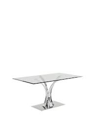 72l x 44d x 30h color: Alice 160 Cm Clear Glass And Chrome Rectangle Dining Table Very Co Uk