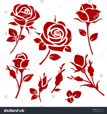 Vector Rose Icon Spring Decorative Rose And Bud Silhouettes Sponsored Sponsored Icon Rose Vector Spring Rose Stencil Rose Outline Flower Drawing
