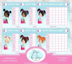Girls Potty Training Chart Letter Size Instant Download