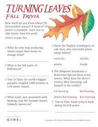 You can use this swimming information to make your own swimming trivia questions. Fall Harvest Turning Leaves Fall Trivia