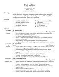 Professional Nanny Resume Examples Childcare Livecareer