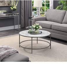 Convenience Concepts Gold Coast Faux Marble Round Coffee Table Walmart Com In 2020 Marble Coffee Table Living Room Round Coffee Table Coffee Table