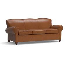Sofa bed (2) items (2). Manhattan Leather Sleeper Sofa Pottery Barn