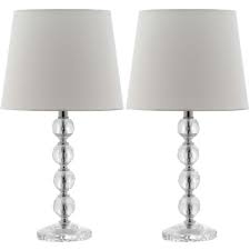Safavieh Nola 16 In Clear Stacked Crystal Ball Table Lamp With Off White Shade Set Of 2 Lit4123c Set2 The Home Depot Ball Lamps Lamp Sets Lamp