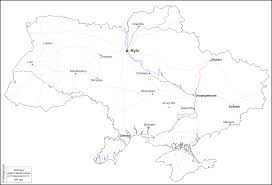 U, cioè in, verso, e kra, terra. Ucraina Mappa Gratuita Mappa Muta Gratuita Cartina Muta Gratuita Contorni Idrografia Principali Citta Strade Nomi Bianco