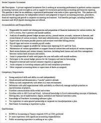 Auditor reports on financial statements that refer to pcaob standards must comply with the independence rules of both the sec and the 4220.4qualifications as to accounting principles or disclosures sab topic 1e.2. Free 10 Sample Senior Accountant Job Descriptions In Ms Word Pdf