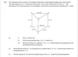 The most common is 1/2. 3 The Triangular Prism As Shown In The Diagram Chegg Com