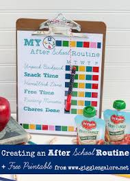 Creating An After School Routine Free Printable Giggles