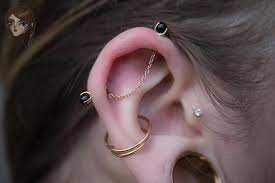 Rachael Peltier On Instagram I Did Not Perform This Healed Industrial Piercing But I Did Get To Upgrade I Ear Jewelry Earings Piercings Wedding Earrings Drop