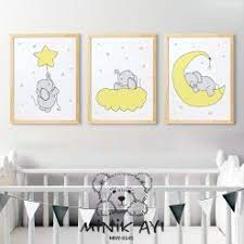 Bebek odası kanvas tablo diğer adıyla bebek odası duvar tabloları bebeklerin gelişimlerinde psikolojik olarak büyük rol oynayan etmenlerden biridir. Minik Ayi Bebek Odasi Icin Filli 3 Lu Tablo Cerceve Seti Minik Ayi