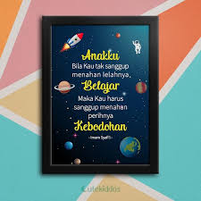 Tak lupa tempat belajar anak yang nyaman juga terlihat rapi. Jual Hiasan Dinding Kamar Anak Poster Edukasi Islami Wall Decor Motif Space Di Lapak Cutekiddos Bukalapak