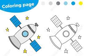 Planet mars printables coloring page mission to mars planet crafts. Printable Coloring Page With Satellite Educational Game For Royalty Free Cliparts Vectors And Stock Illustration Image 125197585