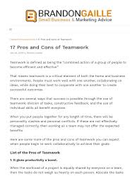 Pros and cons list templates are available here which are helpful in making an important decision. Pros And Cons Of Teamwork Pdf Leadership Risk