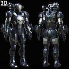 3d Printable Model The Punisher War Machine Armor Suit Print File Format Stl Do3d Com War Machine Punisher 3d Printable Models