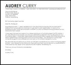 Purchasing Agent Cover Letter Sample Cover Letter Templates Examples