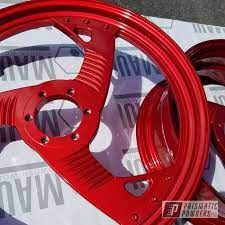 Prismatic Powders Harley Davidson Parts In A Lollypop Red Powder Coat Motorcycle Bike Bike Harley Davidson Parts