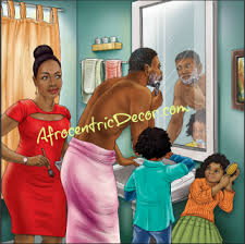 Black Art Shower Curtains Family Shower Curtain African American Culture African American Family African American Artwork
