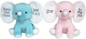 Birth Announcement Stuffed Animal Blanks Wholesale Baby Cubbies Dumble Elephants Personalized Stuffed Animals Embroidery Blanks Embroidered Elephant