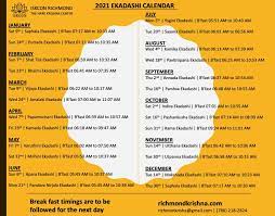 Viena no tām ir ēšanas atslodzes dienas. Ekadasi Calendar