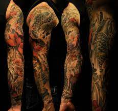Full Sleeve Koi Fish And Lotus Tattoo Chronic Ink Koi Tattoo Sleeve Tattoos Sleeve Tattoos