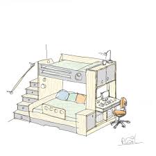 Multi Functional Furniture Creates Many Spaces In One Designhacks Sketch Design Furniture Furniture Sketch Diy Kids Furniture Interior Design Drawings