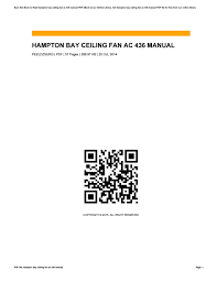 Hton bay ceiling fan manual remote control. Hampton Bay Ceiling Fan Ac 436 Manual By Bridget Wright Issuu