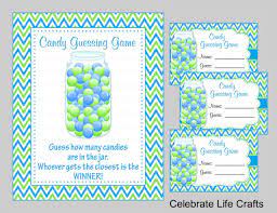 Baby Shower Candy Bottle Or Candy Jar Guessing Game Sign And Tags Baby Boy Shower Blue Green Che Products Baby Shower Candy Candy Jars Baby Shower