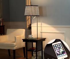 Small End Table With Lamp Attached And Storage 2 Usb Ports 2 Shelves Stand Floor End Table With Lamp Floor Standing Lamps Small End Tables