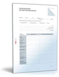 Hier könnt ihr unsere vorlage der mietschuldenfreiheitsbescheinigung 2021 als word (doc) & pdf downloaden. Selbstauskunft Mieter Anwaltsgepruftes Muster Zum Download