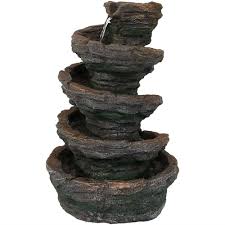 Sunnydaze Decor 16 In Rocky Mountain Slide Tabletop Cascade Water Fountain With Led Light Xss 938 Indoor Tabletop Water Fountain Tabletop Water Fountain Fountain