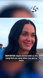 Gayle King said in a post-launch interview that Katy Perry sang a few lines  of "What a Wonderful World" after a few moments of weightlessness., BLUE  ORIGIN LAUNCH: https://bit.ly/42DQGHE
