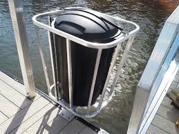 A trash can is used to store all kinds of waste. Keep Lakemartin And Your Dock Clean With This Trash Can Holder Boatdocks Dockaccessories Waterfrontliving Damonsto Dock Accessories Lake Dock Boat Dock