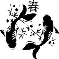 Black And White Stencil Koi Fish Design Koi Fish Decals Japanese Koi Fish Wall Decal Fish Decal Etsy With Images Japanese Koi Koi Fish Koi
